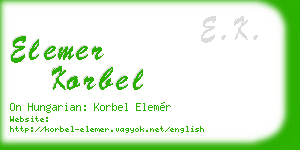 elemer korbel business card